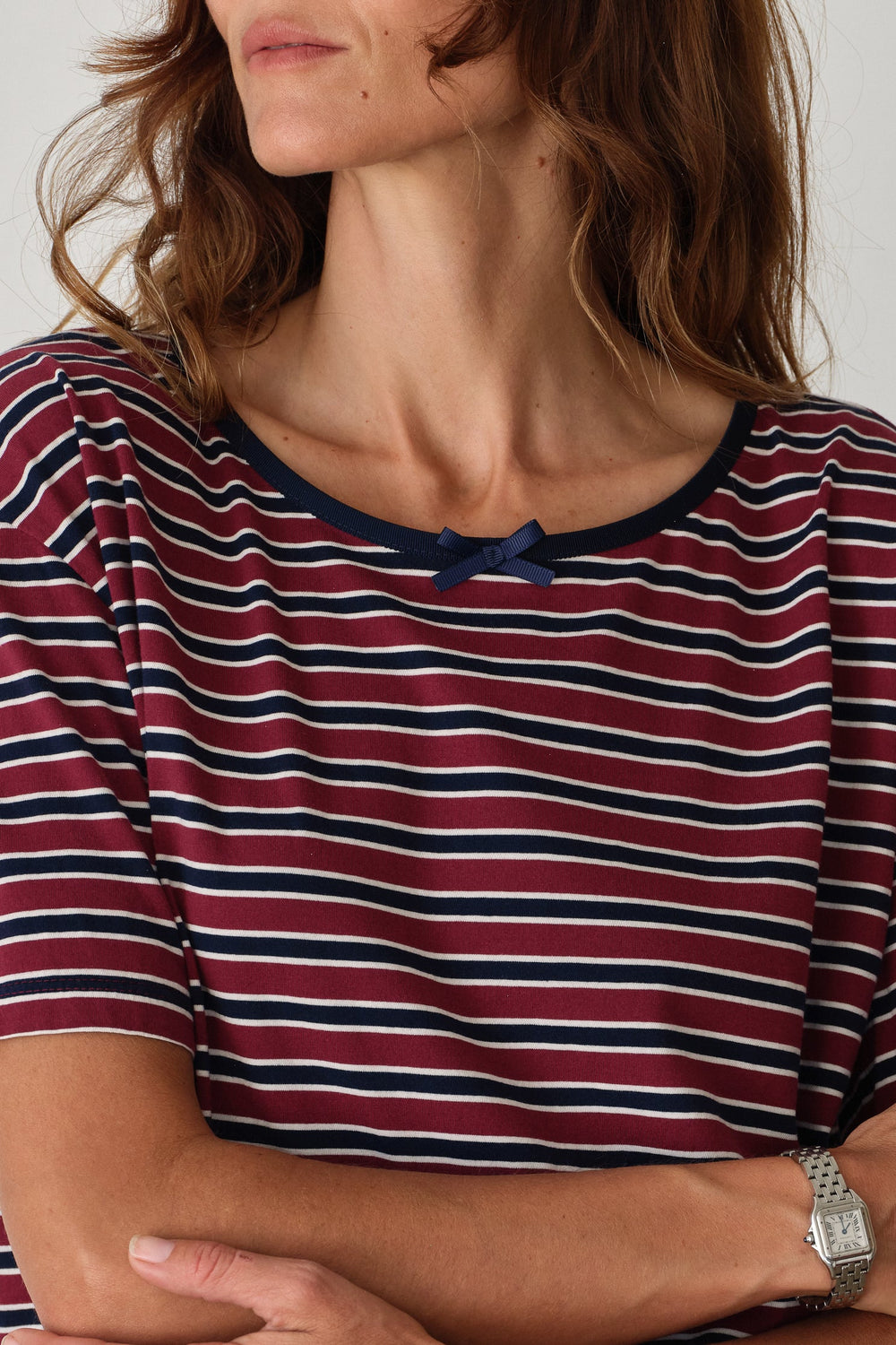 DONNI The Jersey Bow Tee - Oxblood