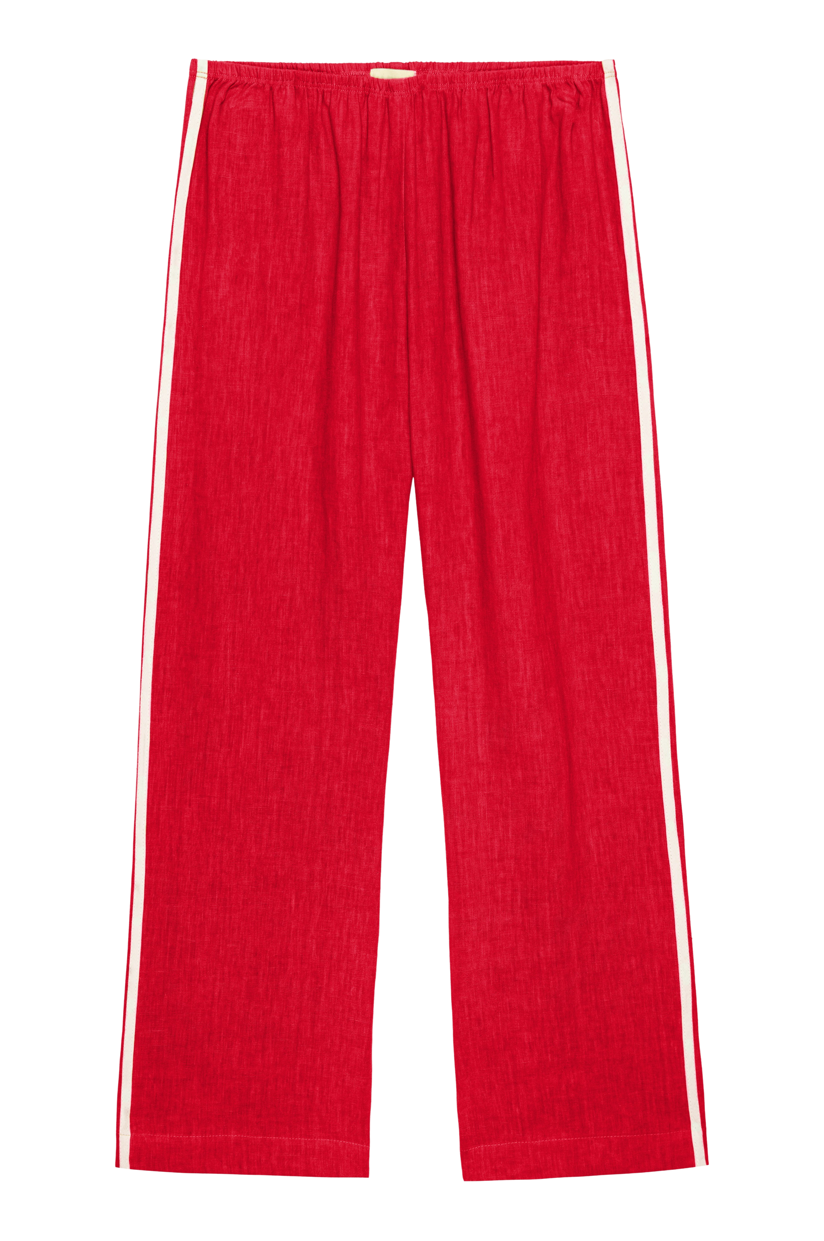 DONNI Bell Pepper Linen Crop Stripe Pant - Bell-Pepper