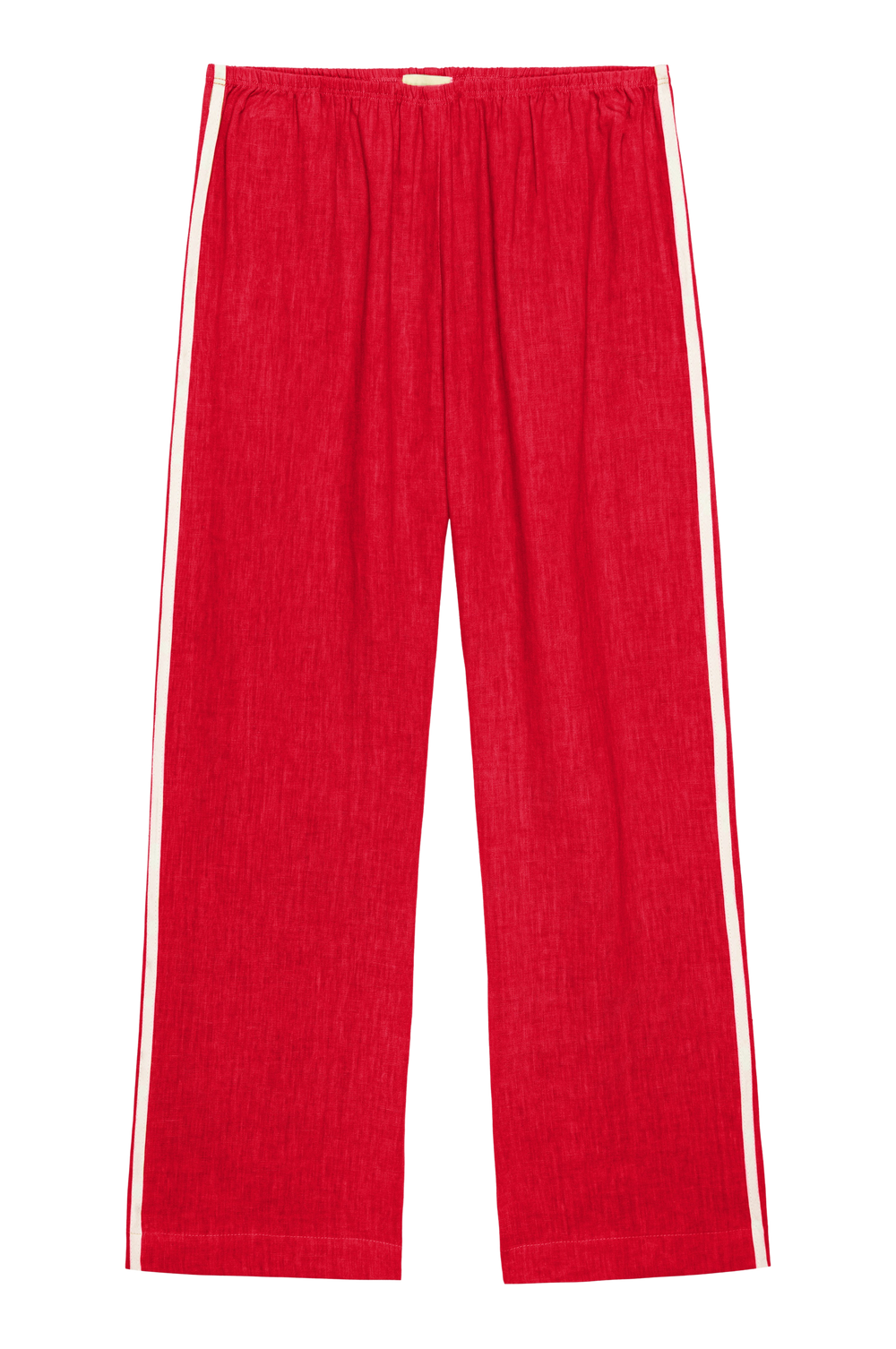 DONNI Bell Pepper Linen Crop Stripe Pant - Bell-Pepper