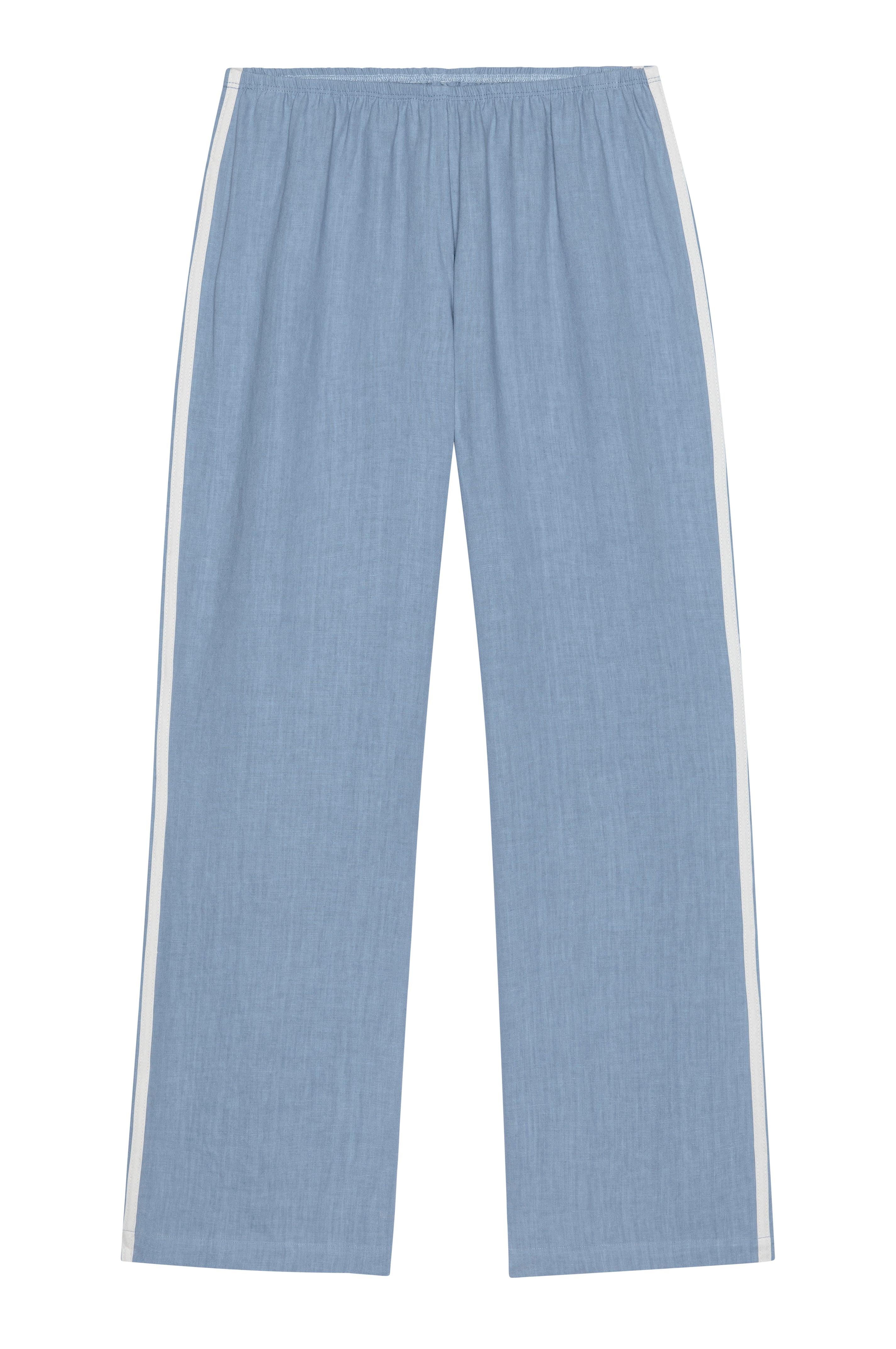 DONNI Lapis Linen Crop Stripe Pant - Lapis