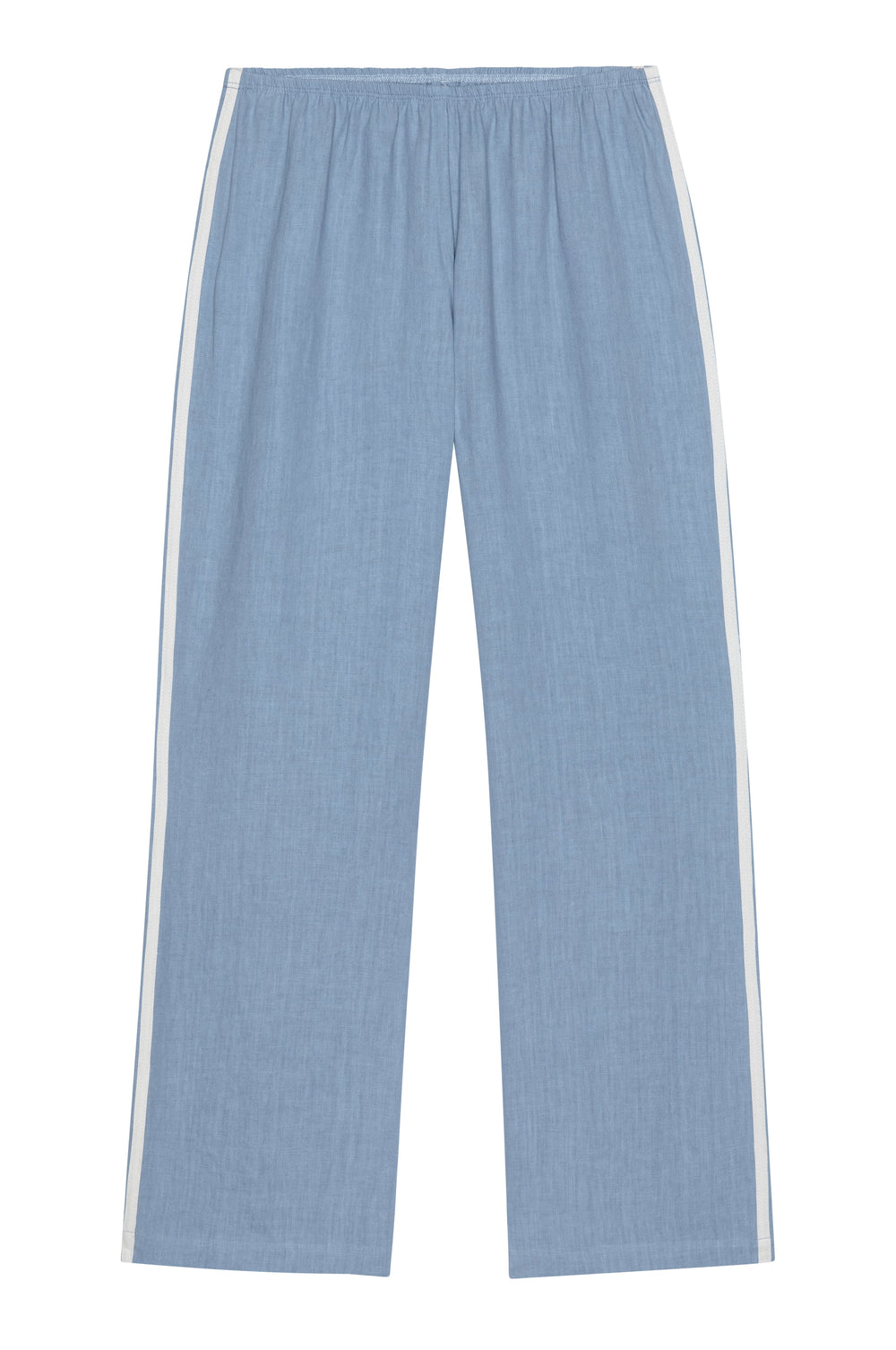 DONNI Lapis Linen Crop Stripe Pant - Lapis
