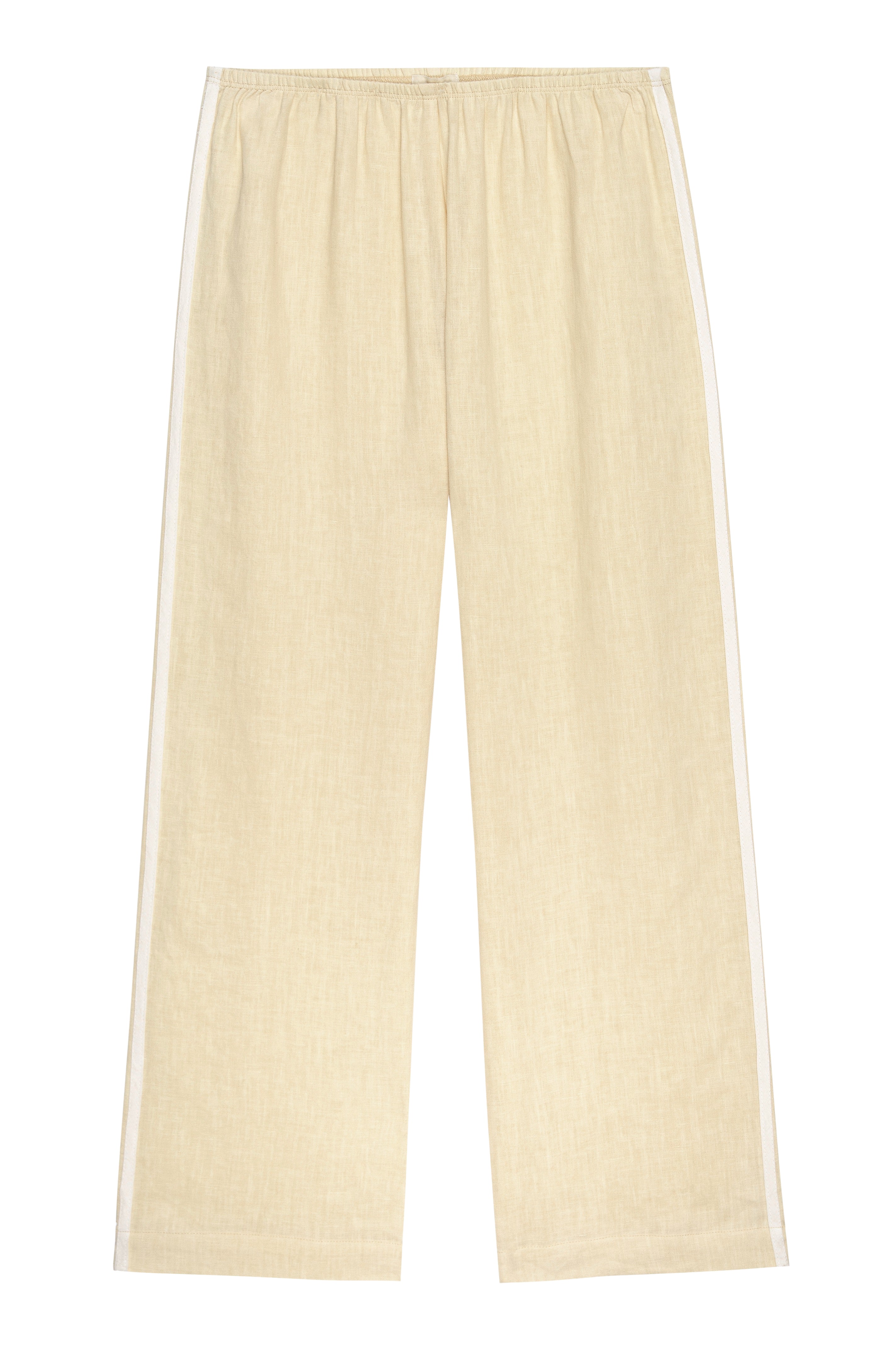 DONNI Butter Linen Crop Stripe Pant - Butter