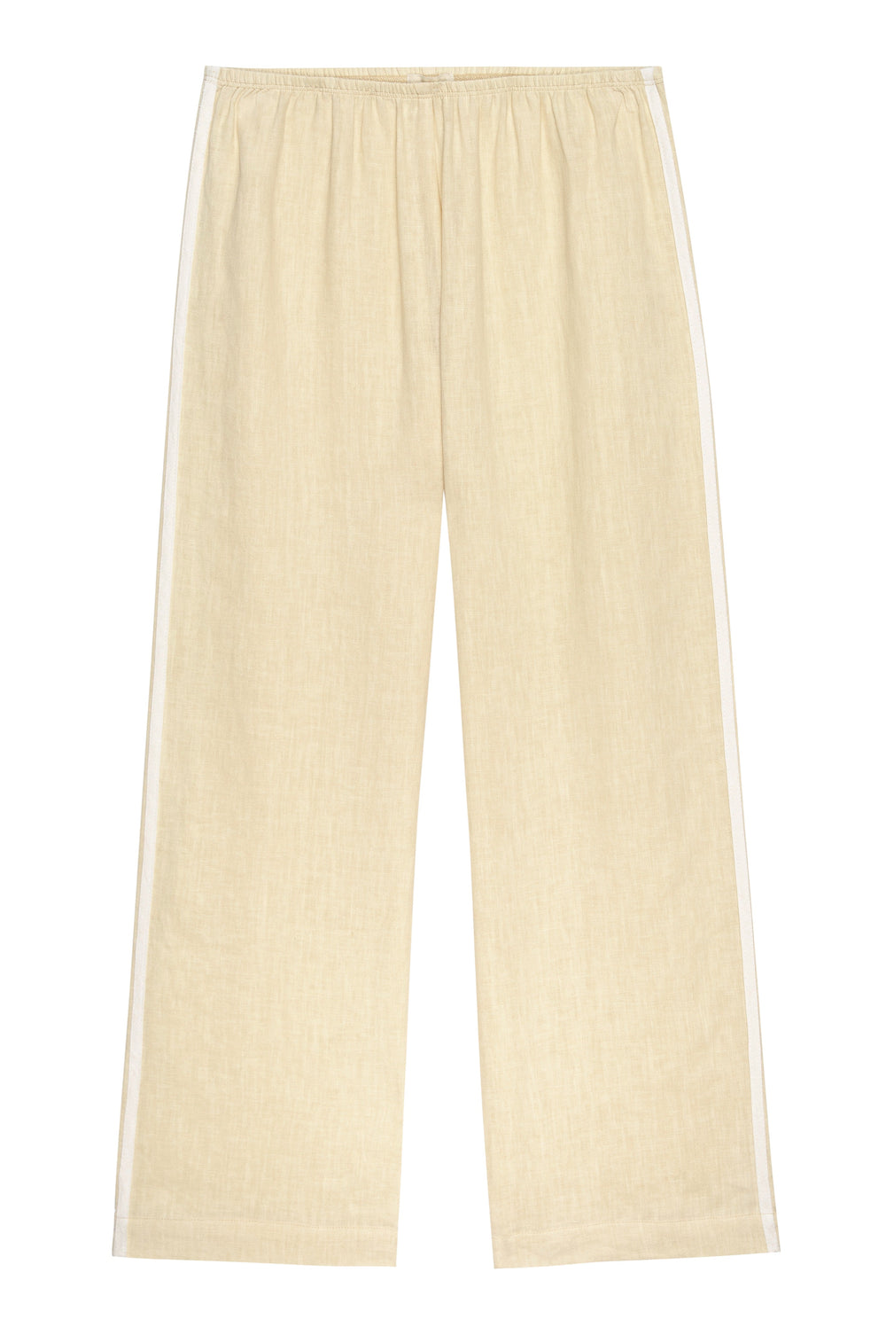 DONNI Butter Linen Crop Stripe Pant - Butter