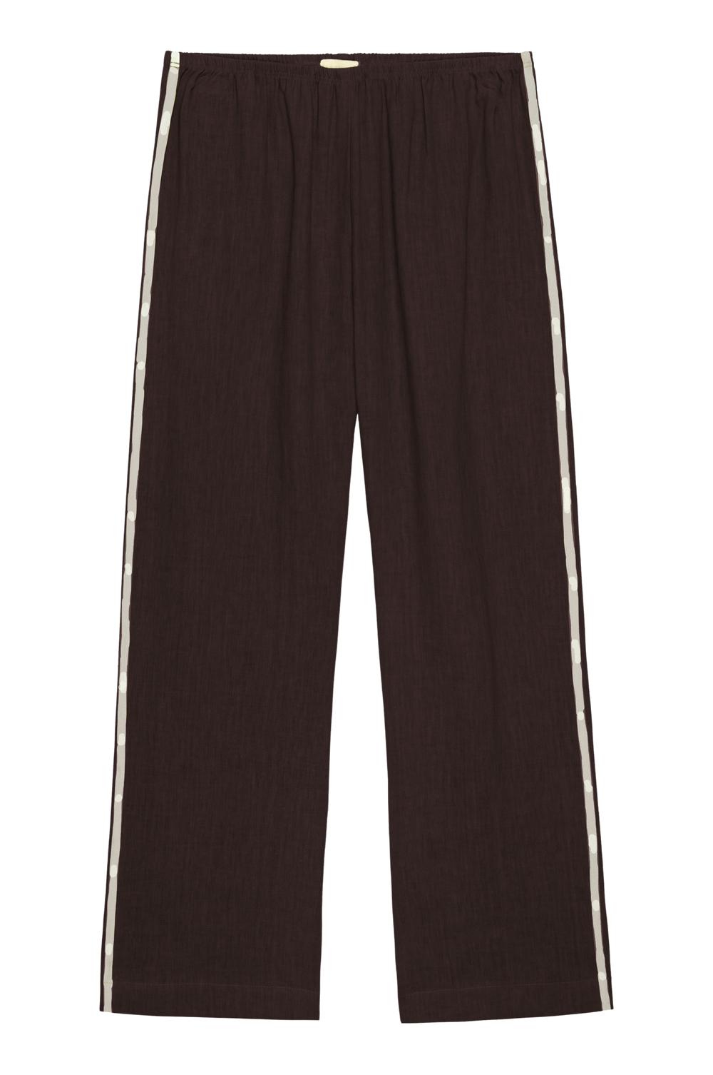 DONNI Espresso Linen Crop Stripe Pant - Espresso