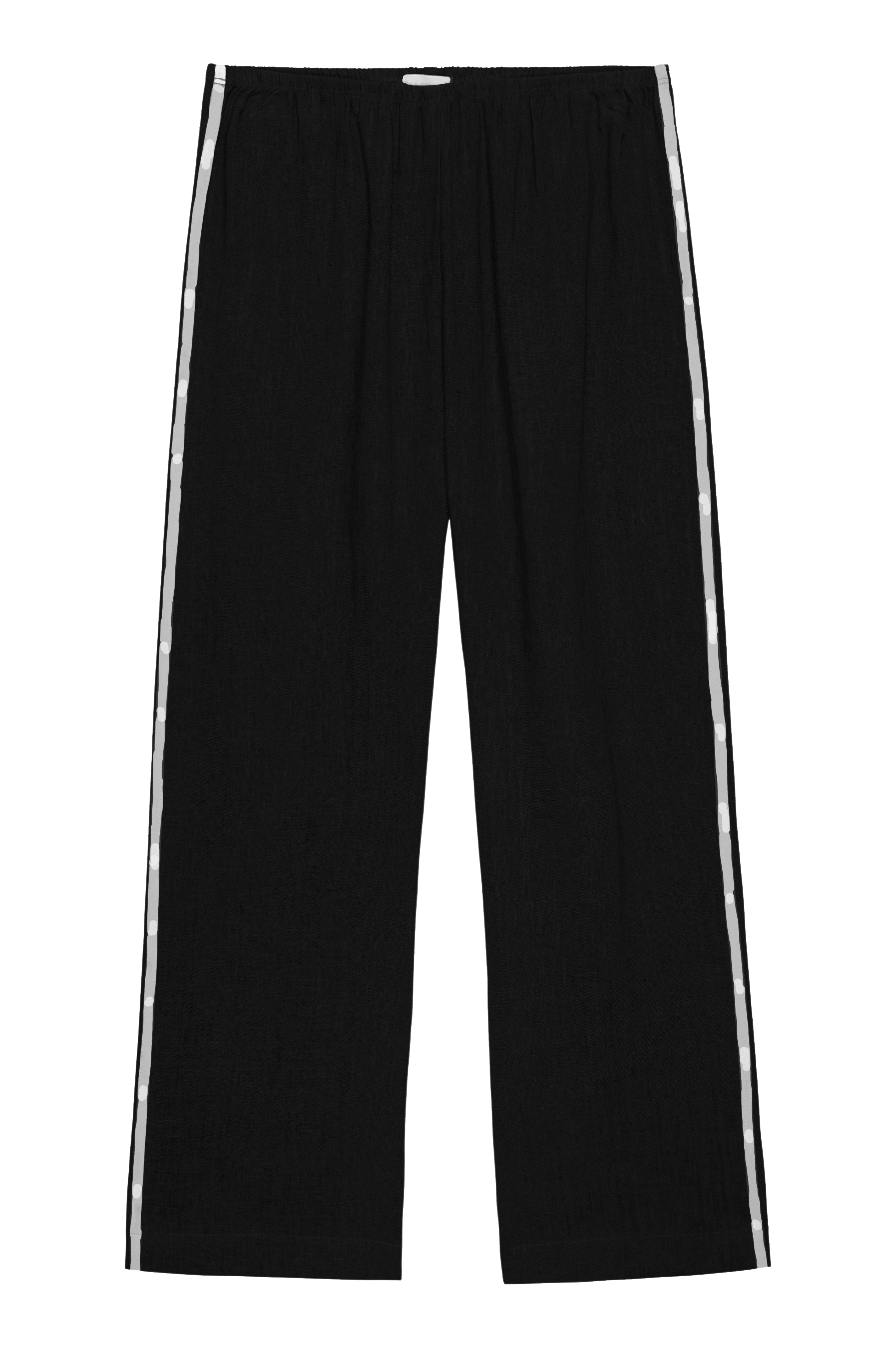 DONNI Jet Linen Crop Stripe Pant - Jet