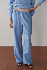DONNI Cornflower Linen Simple Pant - Cornflower
