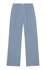DONNI Cornflower Linen Simple Pant - Cornflower