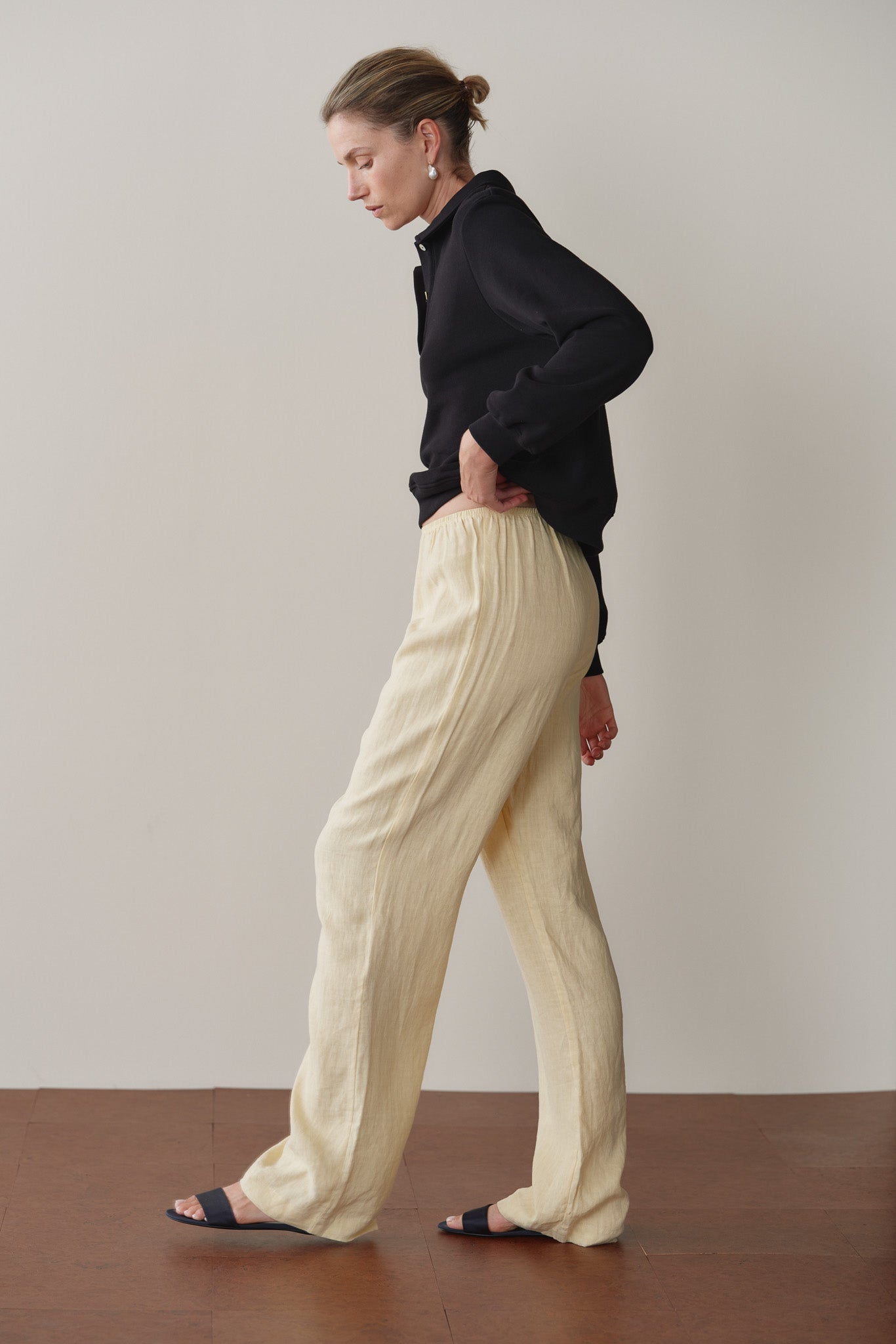 DONNI Butter Linen Simple Pant - Butter