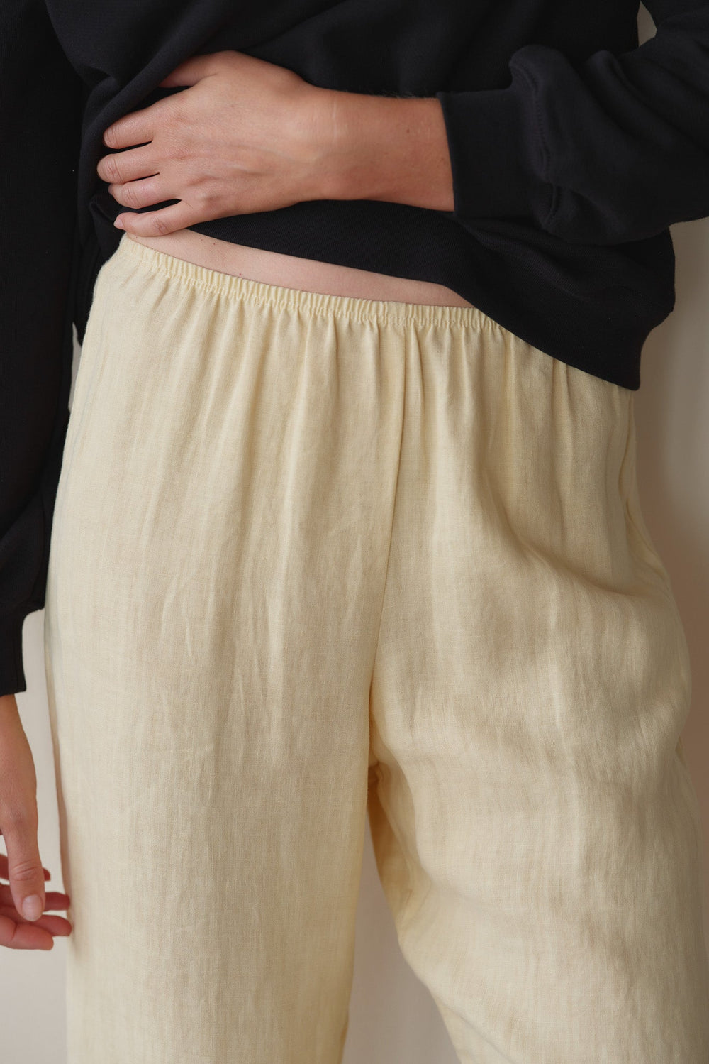 DONNI Butter Linen Simple Pant - Butter