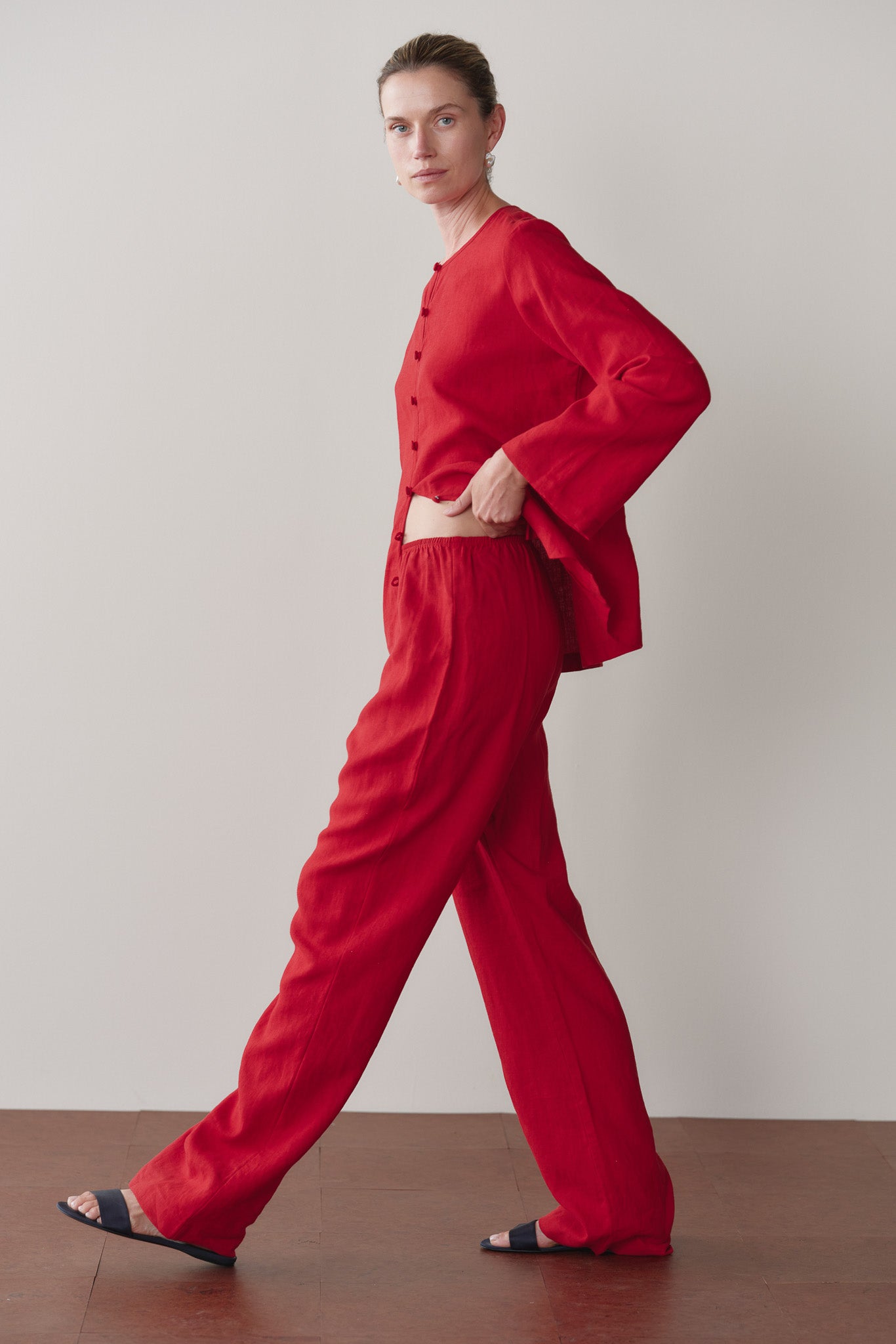 DONNI Bell Pepper Linen Simple Pant - Bell-Pepper