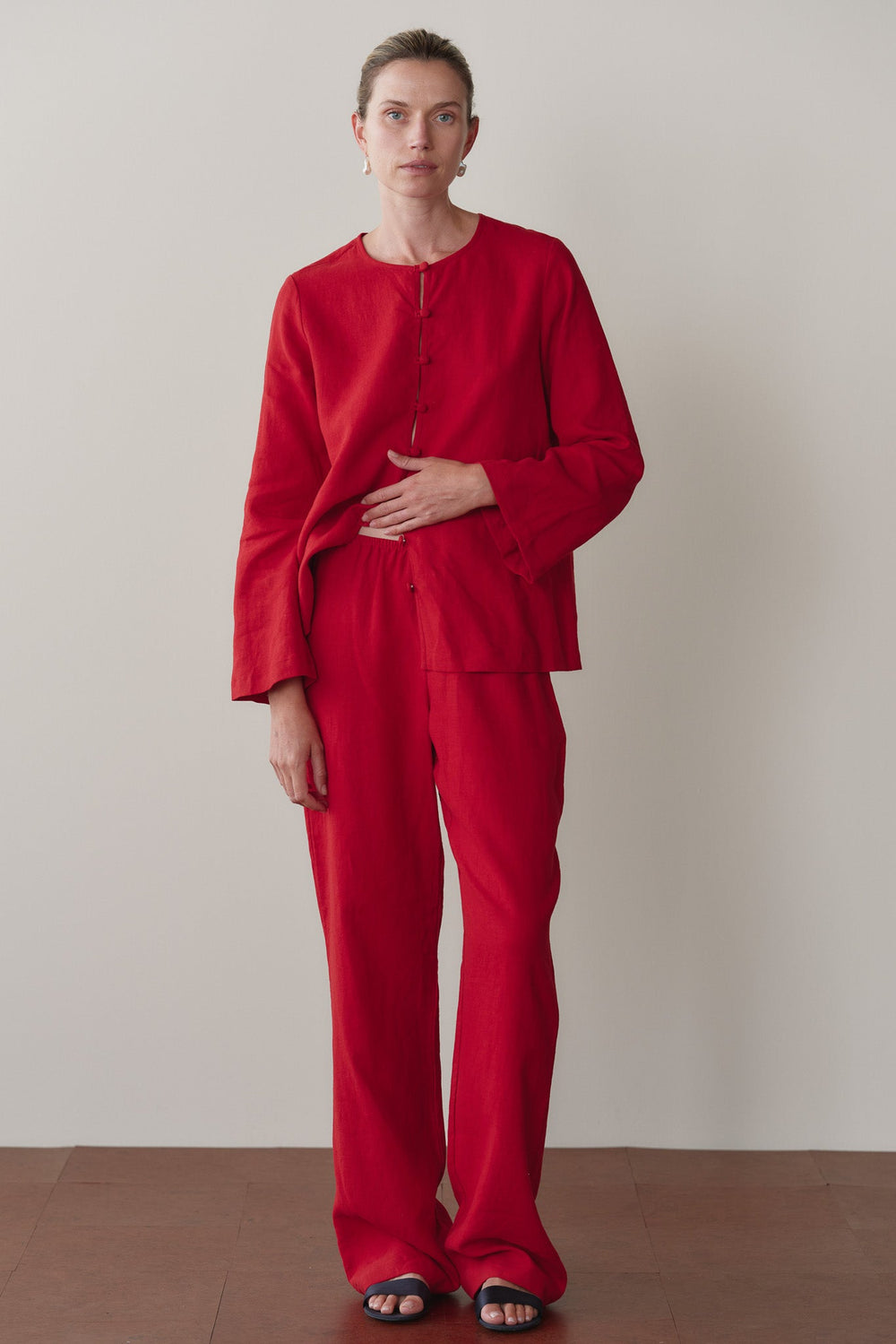 DONNI Bell Pepper Linen Simple Pant - Bell-Pepper