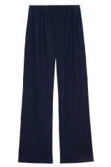 DONNI Navy Linen Simple Pant - Navy