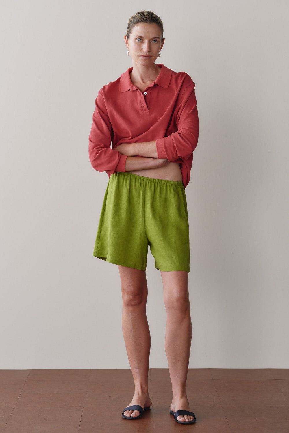 DONNI Pistachio Linen Short - Pistachio