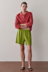 DONNI Pistachio Linen Short - Pistachio