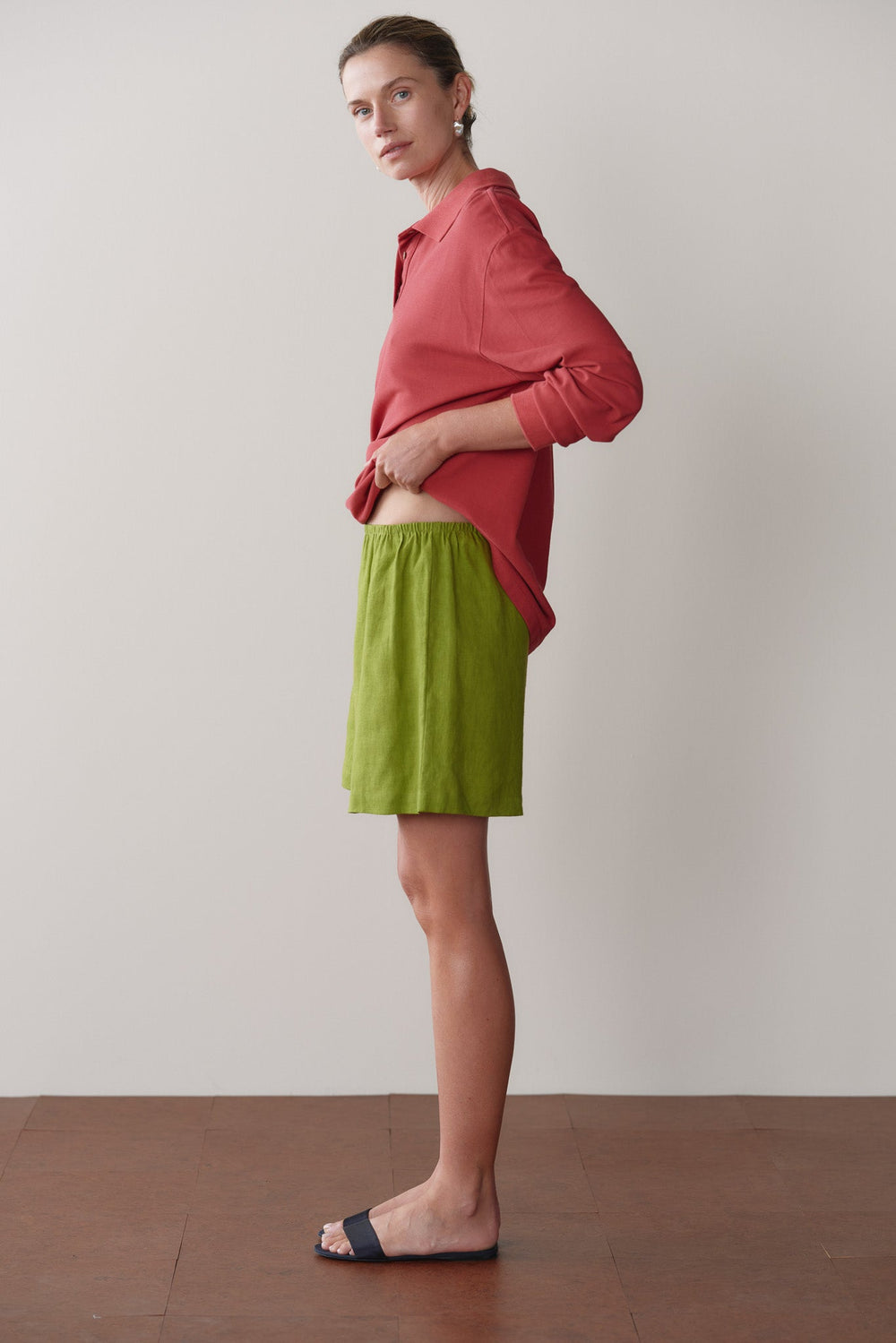 DONNI Pistachio Linen Short - Pistachio