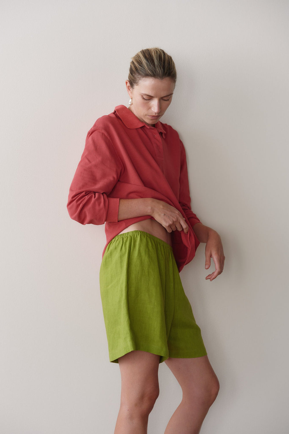DONNI Pistachio Linen Short - Pistachio