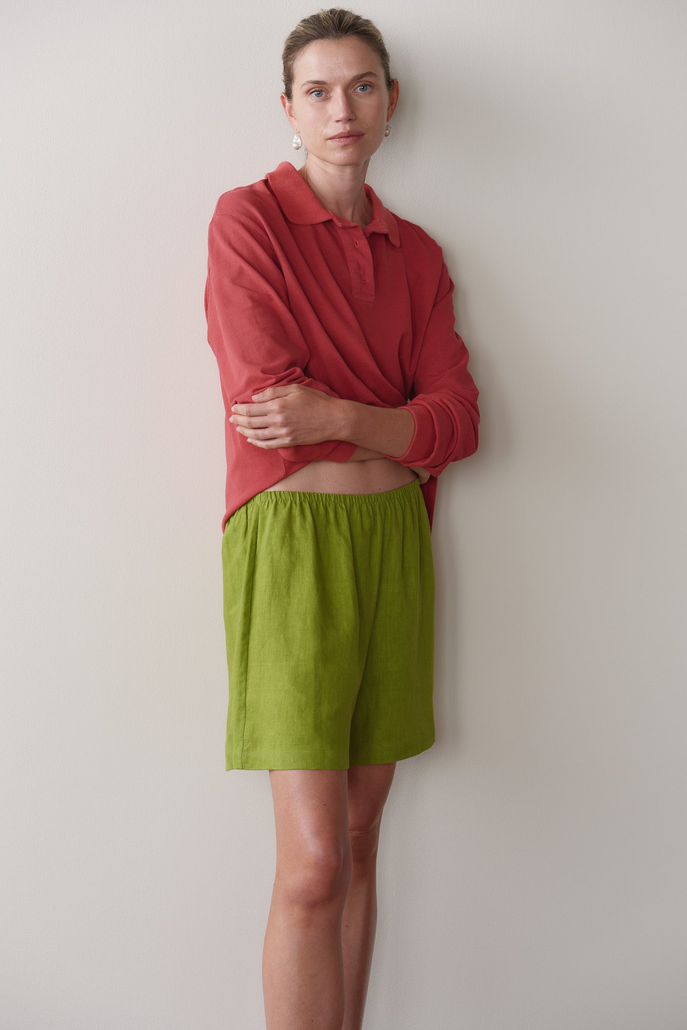 DONNI Pistachio Linen Short - Pistachio