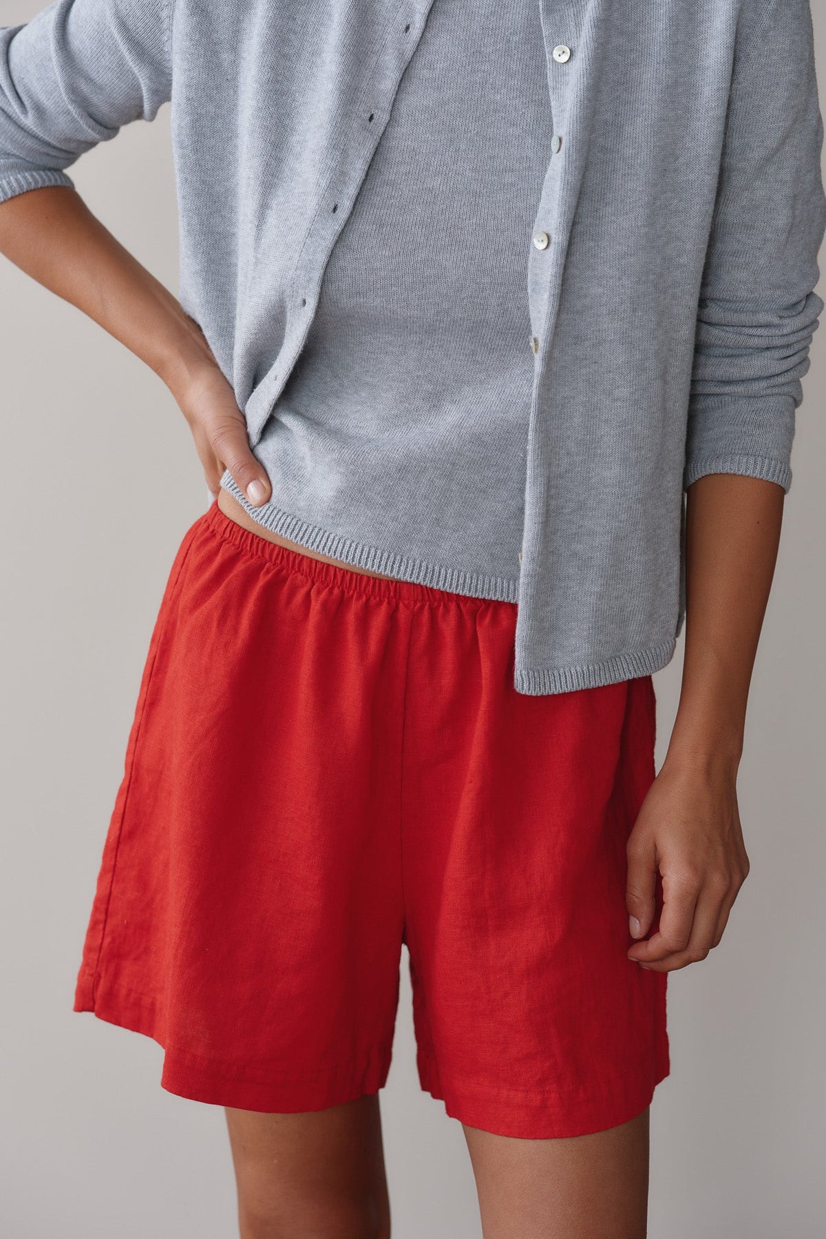 DONNI Bell Pepper Linen Short - Bell-Pepper