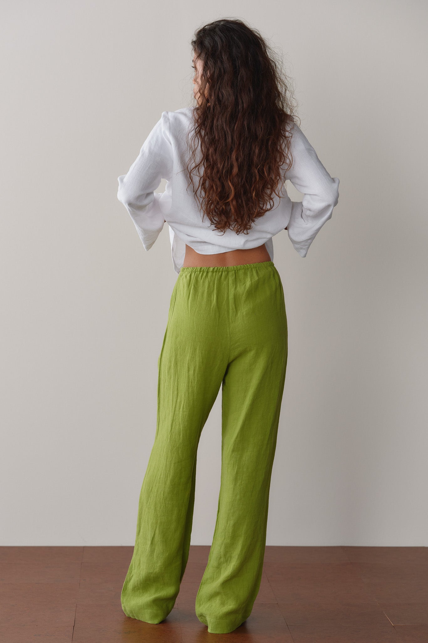 DONNI Pistachio Linen Drawstring Pant - Pistachio