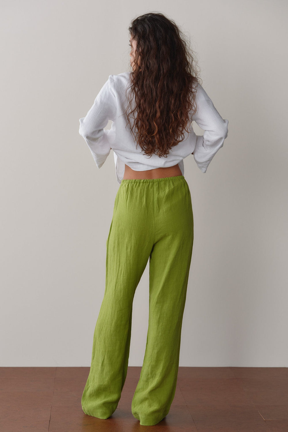 DONNI Pistachio Linen Drawstring Pant - Pistachio