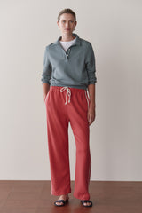 DONNI The Eco-Terry Stripe Crop Pant - Raspberry