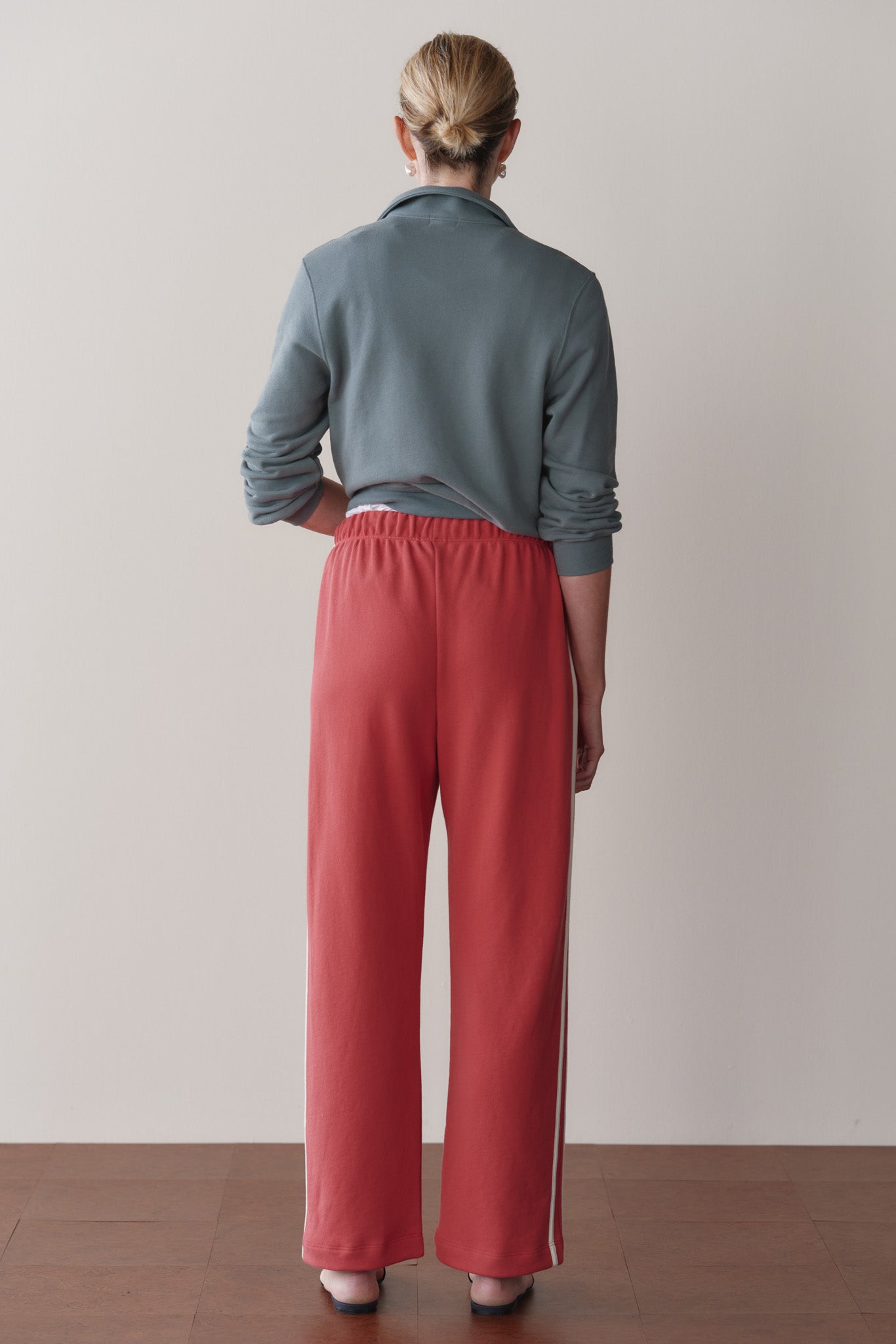DONNI The Eco-Terry Stripe Crop Pant - Raspberry