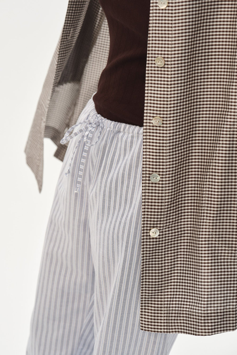 DONNI The Oxford Stripe Drawstring Pant - Cornflower-Stripe
