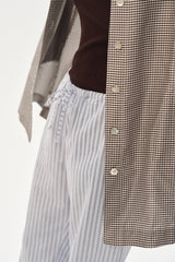 DONNI The Oxford Stripe Drawstring Pant - Cornflower-Stripe