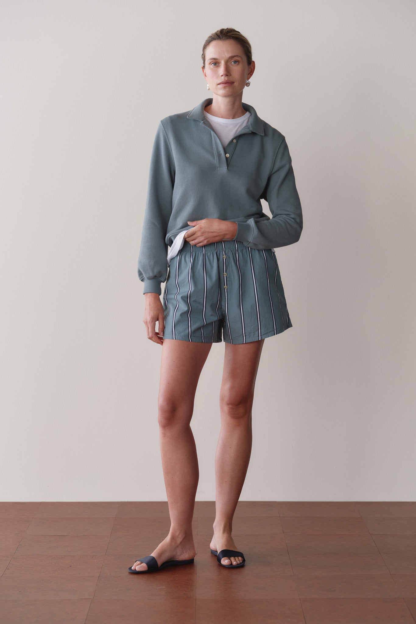 DONNI The Pop Boxer - Sage-Stripe