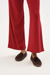 DONNI The Baby Rib Scallop Pant - Bell-Pepper