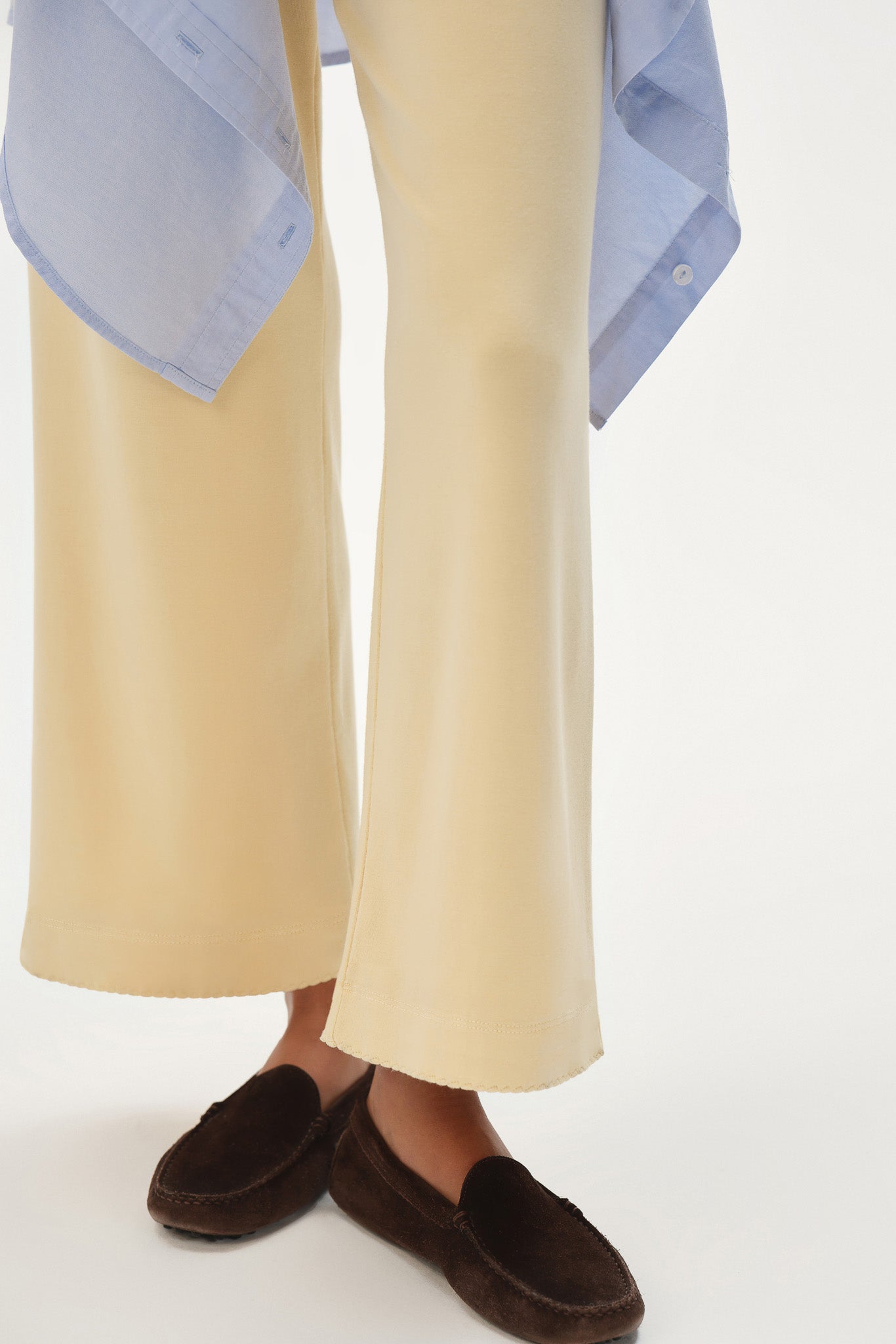 DONNI The Baby Rib Scallop Pant - Butter