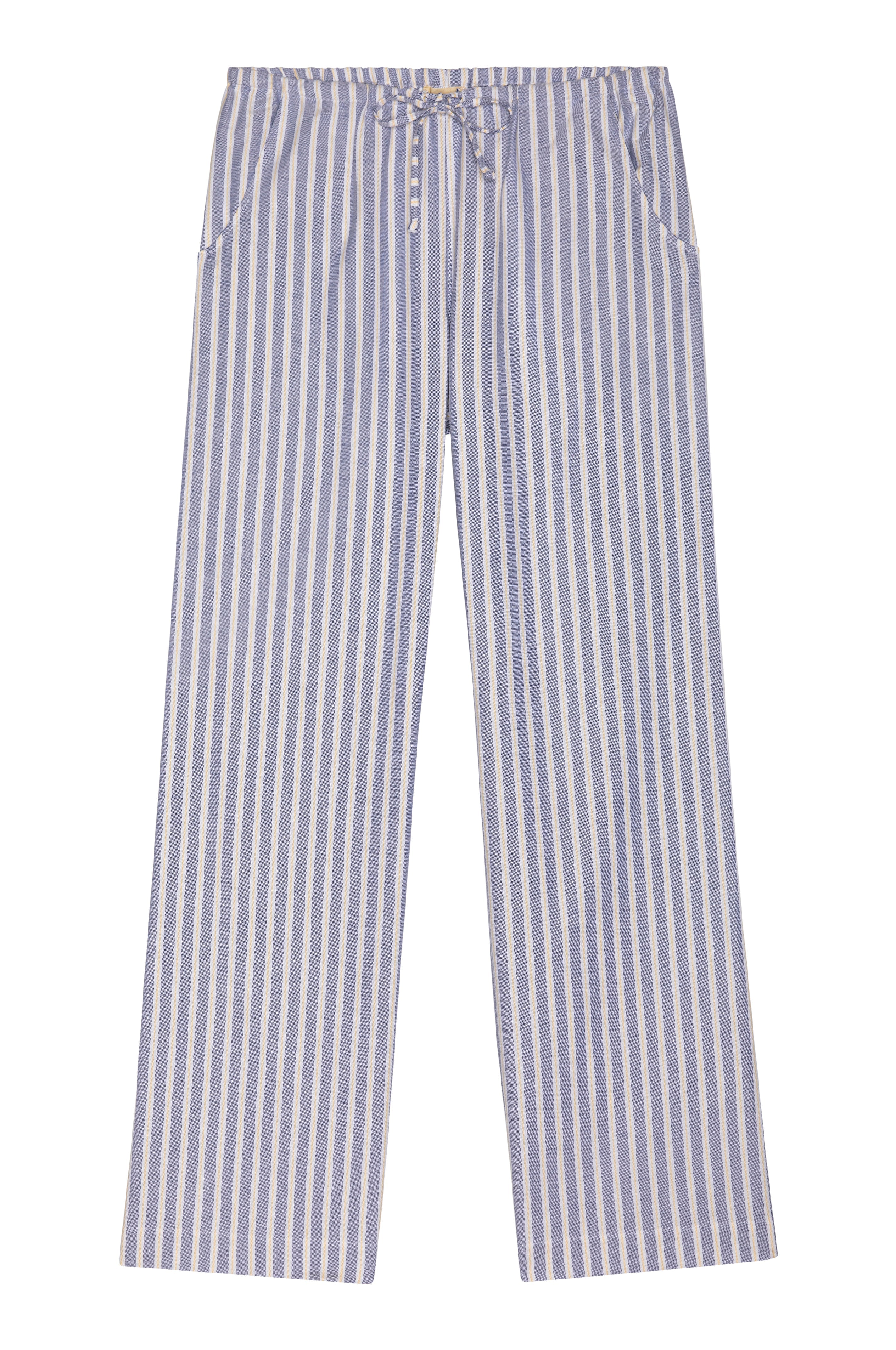 DONNI The Oxford Stripe Drawstring Pant - Butter Stripe