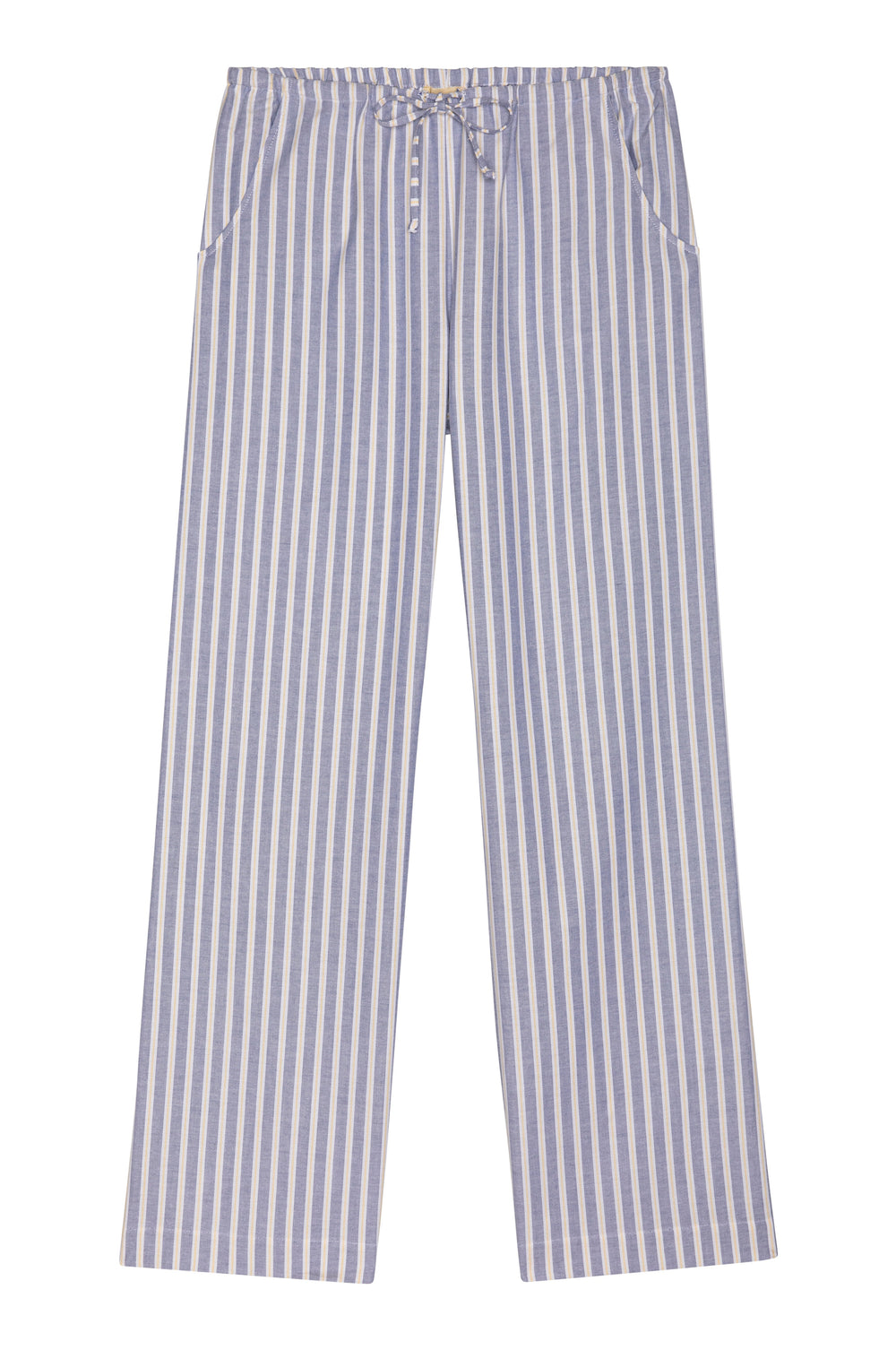 DONNI The Oxford Stripe Drawstring Pant - Butter Stripe