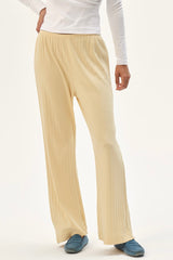 DONNI The Pointelle Simple Crop Pant - Butter