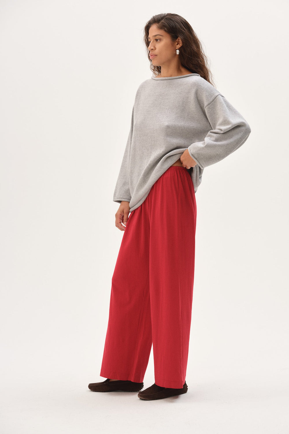 DONNI The Jersey Simple Crop Pant - Bell-Pepper