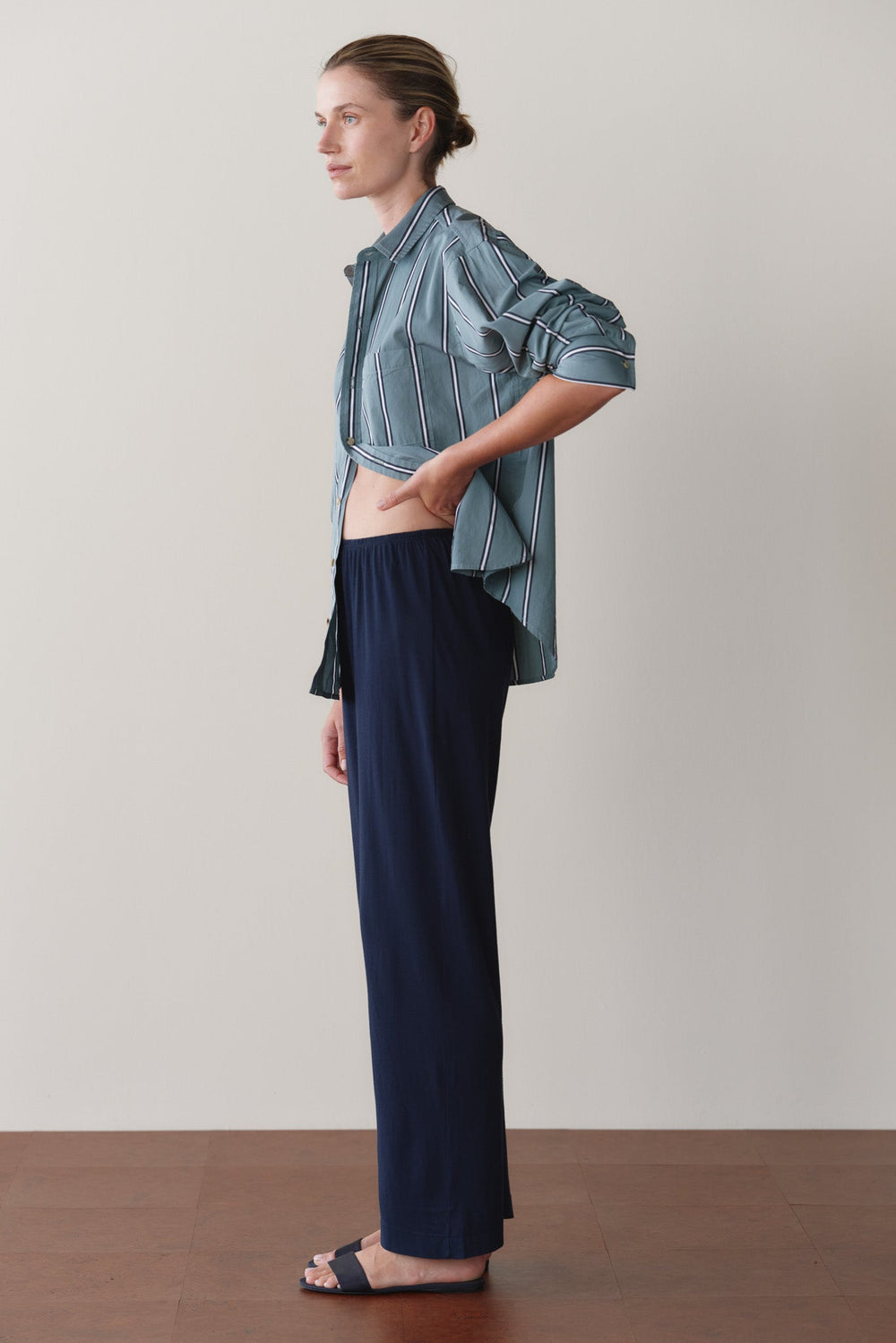 DONNI The Jersey Simple Crop Pant - Navy