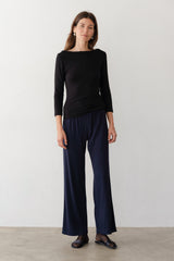 DONNI The Baby Rib Scallop Pant - Navy