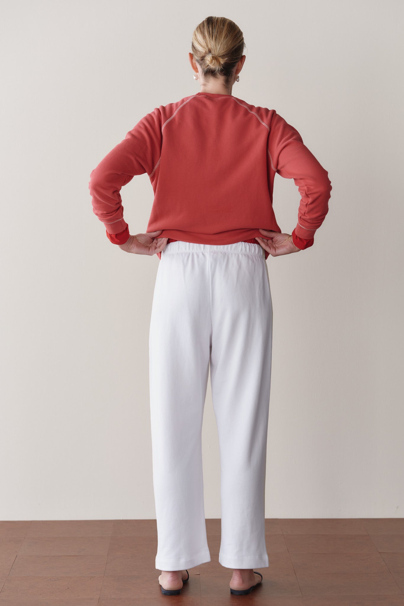 DONNI Powder Eco-Terry Stripe Crop Pant - Powder
