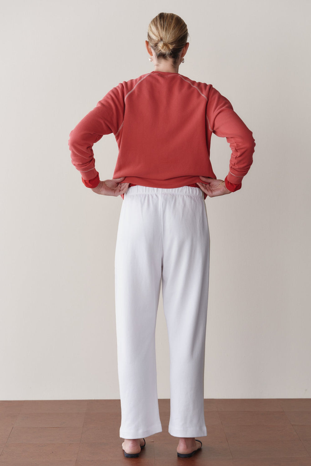 DONNI Powder Eco-Terry Stripe Crop Pant - Powder