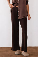DONNI The Pointelle Simple Crop Pant - Espresso
