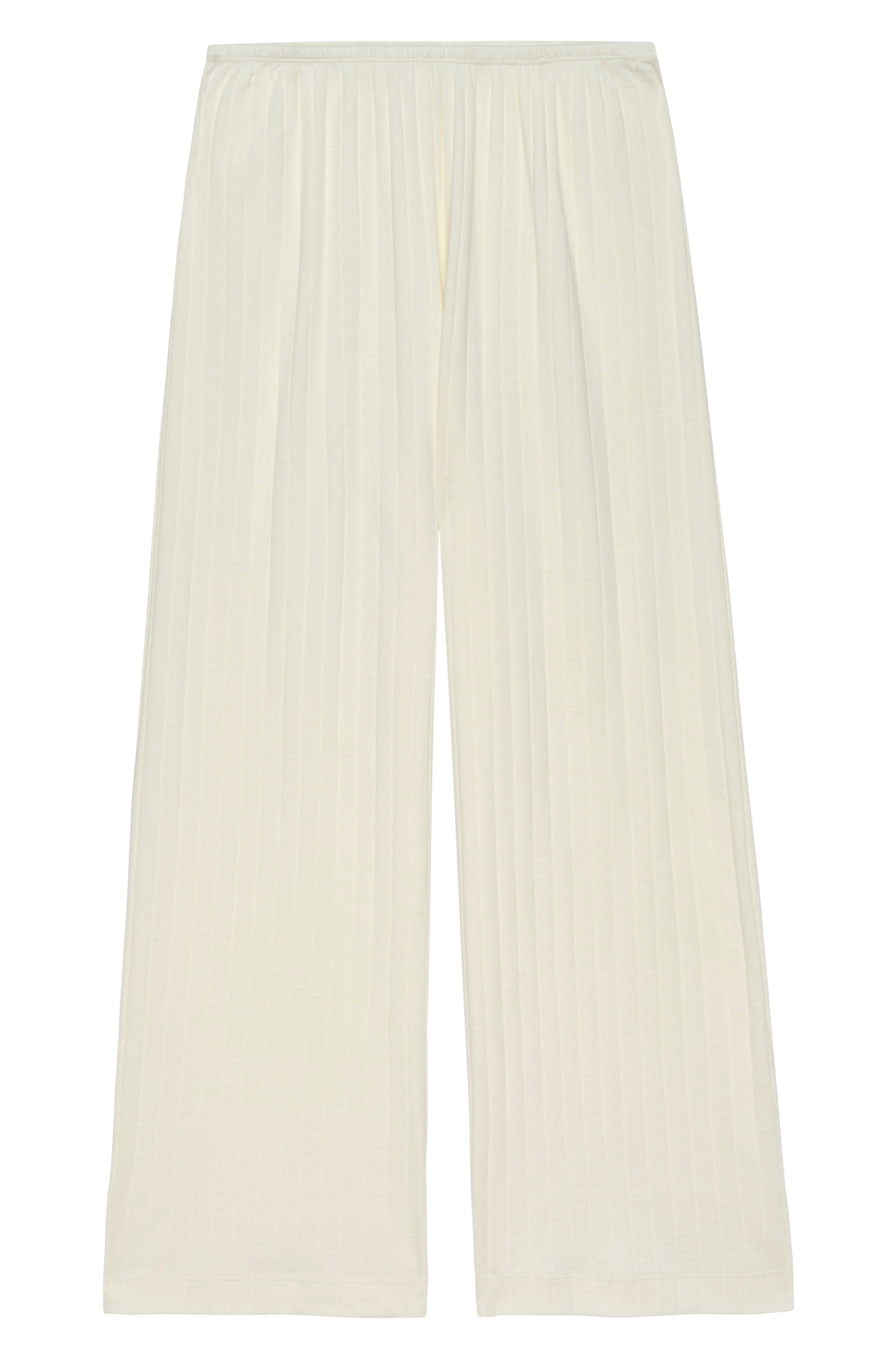 DONNI Creme Pointelle Simple Crop Pant - Creme