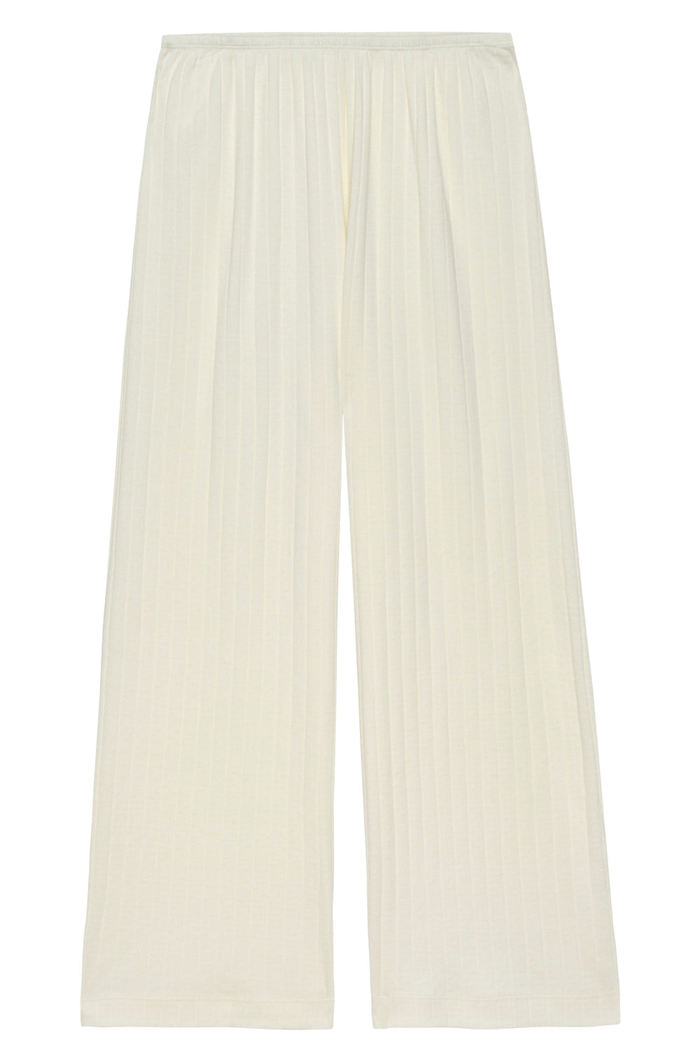 DONNI Creme Pointelle Simple Crop Pant - Creme
