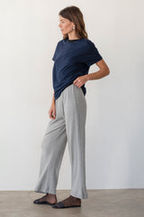DONNI The Pointelle Simple Crop Pant - Heather-Grey