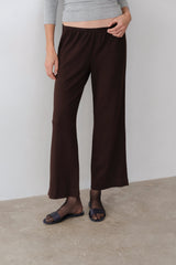 DONNI The Baby Rib Scallop Pant - Espresso