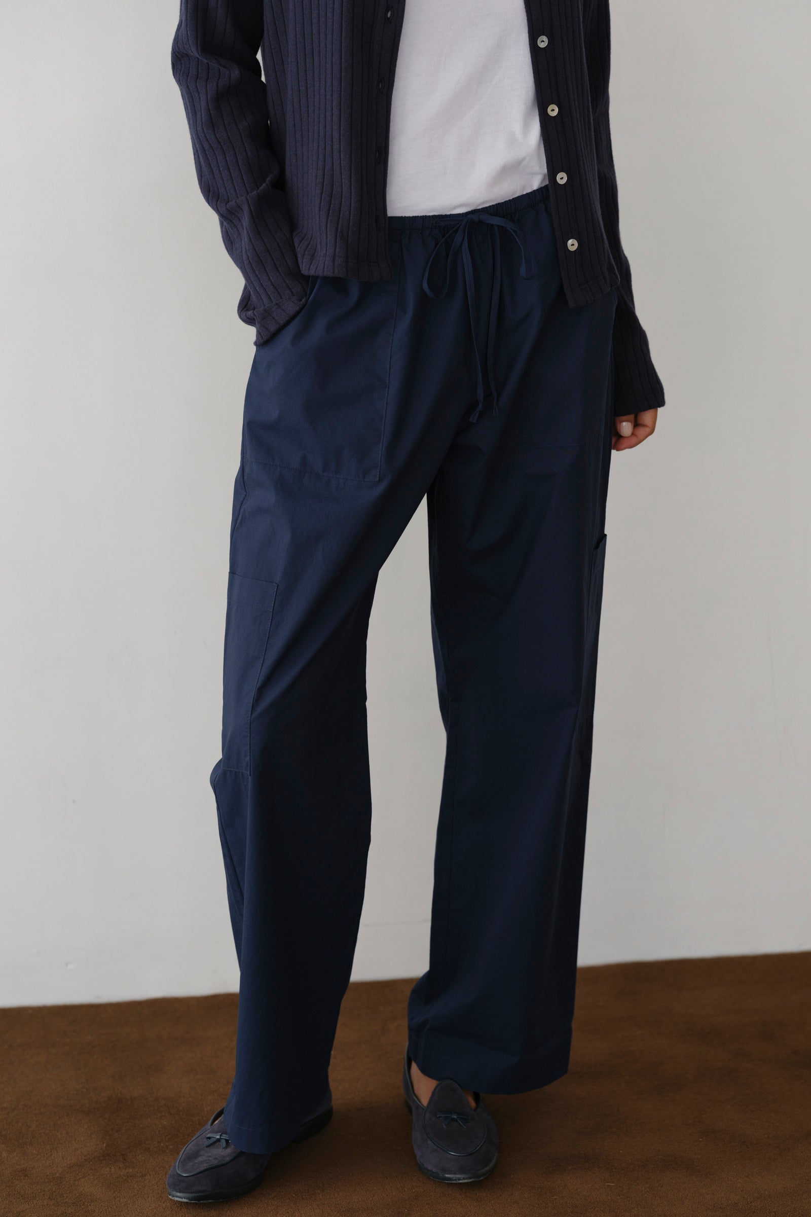 DONNI The Pop Drawstring Cargo Pant - Navy