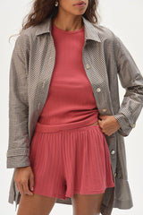 DONNI The Pointelle Tap Short - raspberry