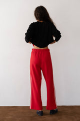 DONNI The Eco-Terry Stripe Crop Pant - Bell-Pepper
