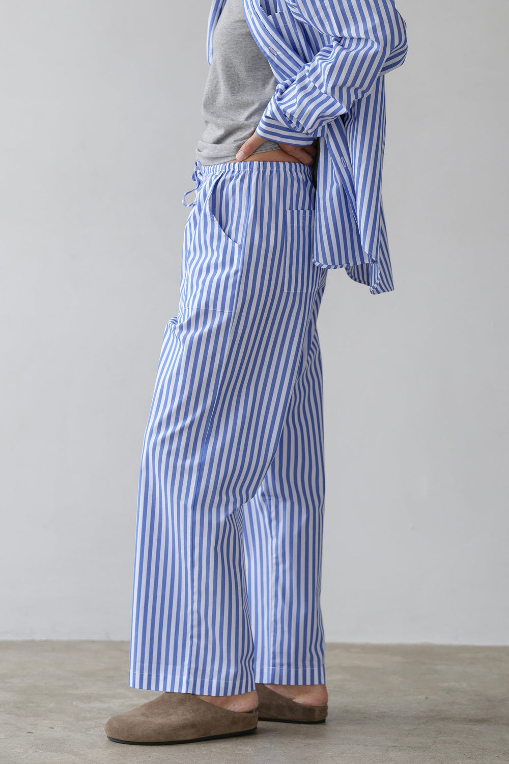 DONNI The Pop Stripe Drawstring Pant - Azure