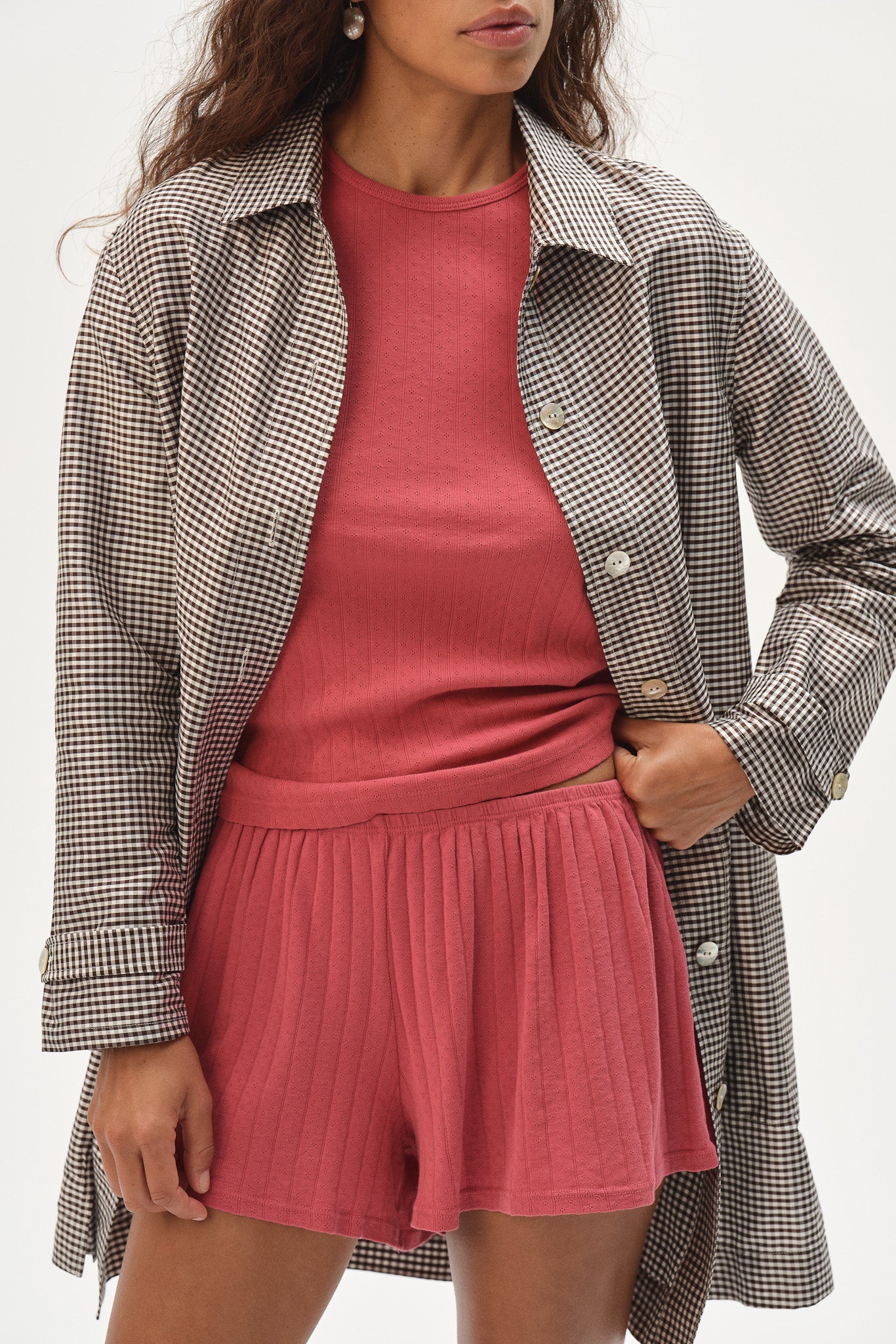 DONNI The Pointelle Tap Short - raspberry