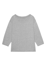 DONNI The Cotton Knit Boat Neck Sweater - Heather-Grey